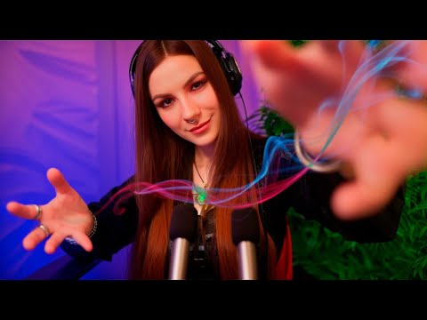 ASMR Deep Energy Cleanse 🔮 Plucking Your Stress Away (Unintelligible Whispers & Rings Sounds)