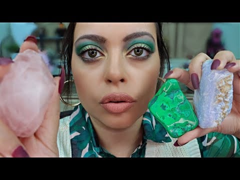 ASMR| Doing Your Makeup with CRYSTALS (PERSONAL ATTENTION) face & crystal brushing, crystal tapping