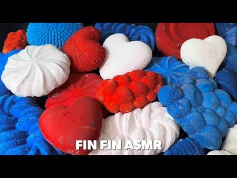 ASMR : ❤️💙🤍Red Blue White Gym Chalk Crush #430 