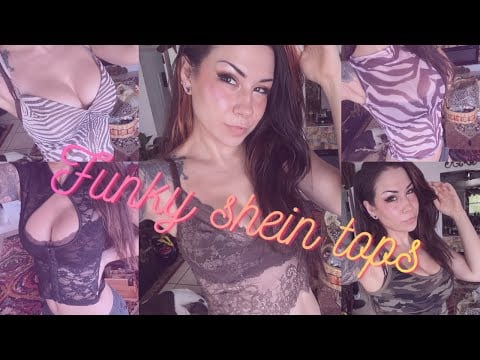 ASMR SHEIN fun top try-on haul. Summer 2026. Soft spoken, crinkling, lofi. Fabric sounds 