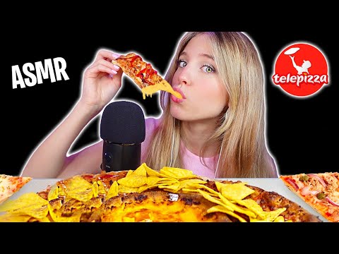 ASMR COMIENDO TELEPIZZA 🍕 CRUJIENTE Y RELAJANTE (Mouth Sounds)