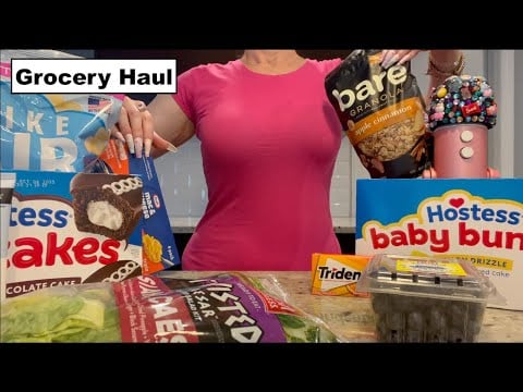 ASMR Gum Chewing Grocery Haul
