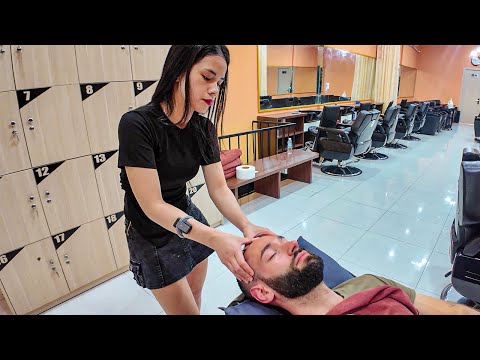 MUST TRY ⚠️ Vietnamese Spa ASMR [Ear picking/shave/massage/shampoo] – Da Nang 🇻🇳