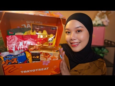 ASMR Cobain Snack Jepang yang Super Unik 🍙 |  Eating Sounds, Cardboard Sound, Tapping & Scartching