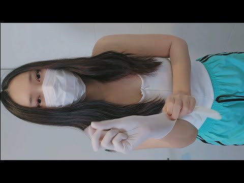 ASMR Latex Gloves Girl No Talking XS Size 💚🤍 - RAINIE ASMR