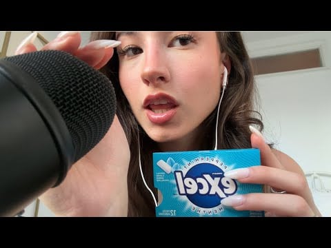 ASMR gum chewing, mouth sounds, gain adjusting, & mic scratching 