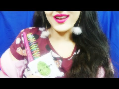 ASMR Hair Brushing Gum Chewing