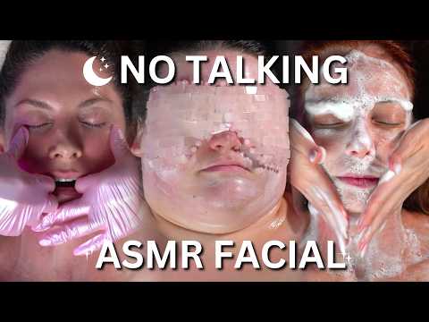 [SLEEP] 1+ Hour No Talking ASMR Facial Compilation 🌙 #asmr