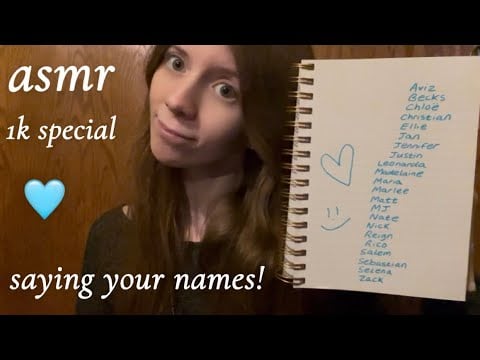 asmr whispering & writing your names! 🤍 1k subs special! (lofi) 🩵