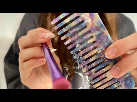 ASMR Doing your makeup! Actual Camera Touching | Hair brushing | Camera combing