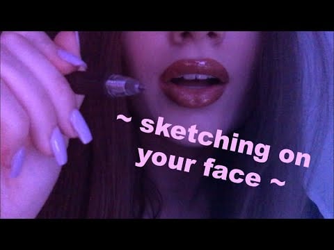 ASMR | Drawing on your face | Close up subtle whispers 👁👄👁