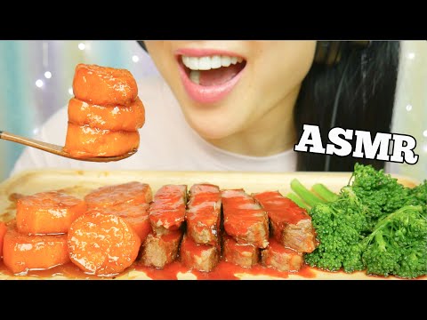 ASMR STEAK + CANDIED YAMS (EATING SOUNDS) NO TALKING | SAS-ASMR