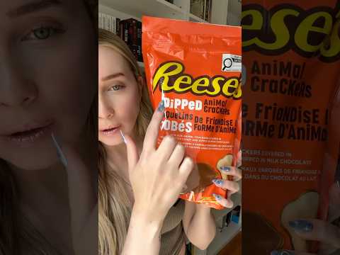ASMR Trying Reese’s dipped animal crackers! #asmr #mukbang