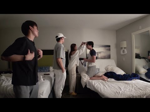 public asmr with my brothers | hotel room tour