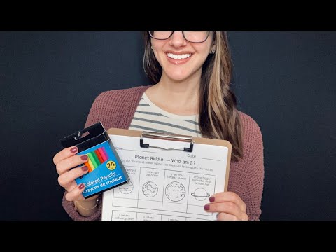 ASMR Classroom Teacher l Writing, Coloring, Soft Spoken