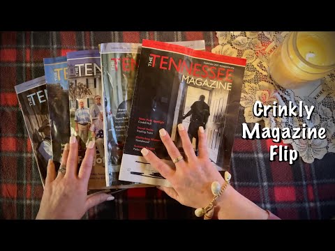 ASMR Magazine flip (No talking) Water damaged Tennessee magazines. Super crinkly!