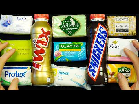 Crinkly soap opening + cutting (pure ASMR no talking)