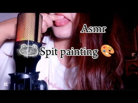 Asmr mouth sounds Asmr spit painting 🎨 your face ASMRThe sound of chewing gum z