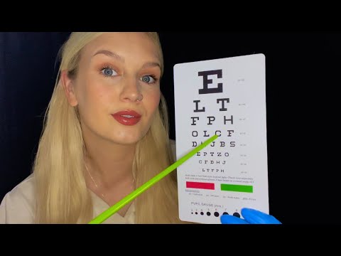 ASMR Eye Exam Role Play | Chart, Pen Light, Follow My Instructions, Eye Drops...