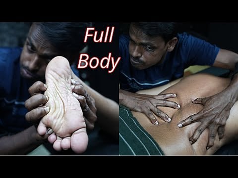 Indian Full Body ASMR Massage | Strong Wrist Barber Back Body Massage And Leg Massage | Head Massage
