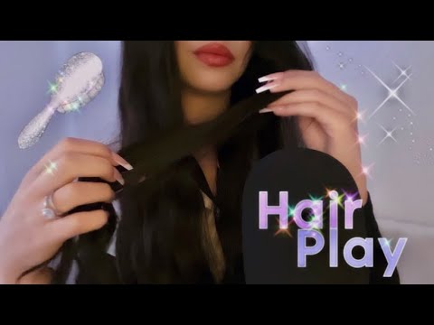 ASMR♡Brushing My Hair🎀(Long Nails, Tapping, Scratching, No Talking)✨