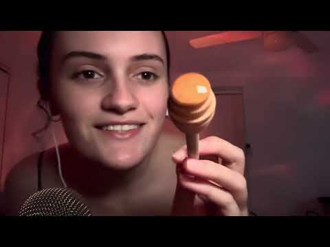 ASMR Eating Honeycomb 🍯| Mouth Sounds, Honey Dipper, Wooden Spoon, Face Touching/Personal Attention