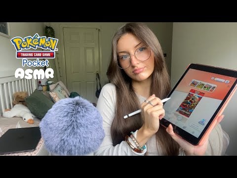 ASMR Opening new Pulsing Aura Pokémon TCG Pocket packs!🏛️ (clicky whispering, Apple Pencil tapping)