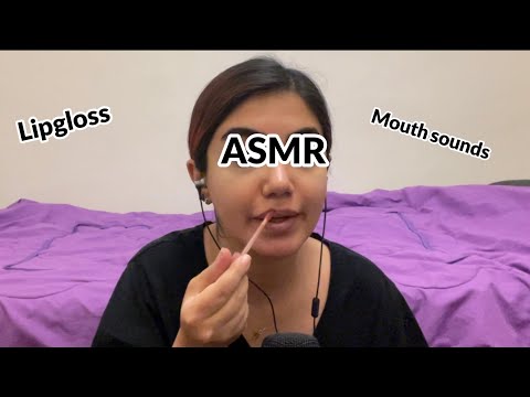 Relaxing ASMR Lipgloss Application and Gentle Gum Chewing 💋💋