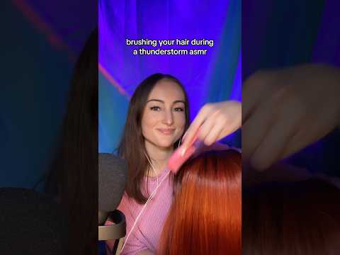 brushing your hair during a thunderstorm asmr