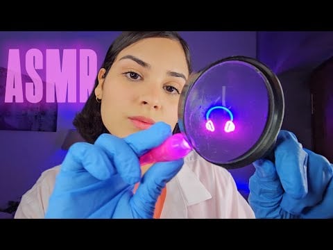 ASMR DERMATOLOGISTA COMPLETO INSPEÇÃO E TRATAMENTO🔦 na sua pele e couro cabeludo