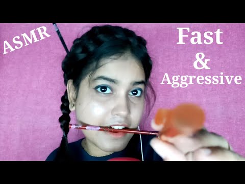 ASMR Fast & Aggressively Tapping On Your Face With Mouth Sounds