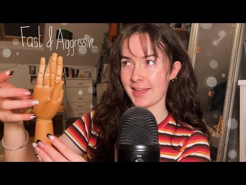 ASMR || Fast & Aggressive Triggers (mouth sounds, hand movements)