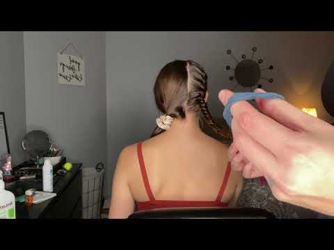 ASMR Hairbrushing, braiding, soft speaking