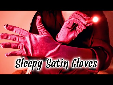 Burgundy Satin Gloves 🧤 Hand Movements ASMR 🌸 Follow the Light 🕯️ Fluffy Brushing 🖌️ Sleep Aid 😴