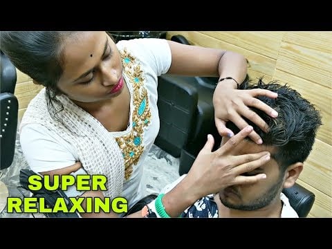 Head and face & Shoulder massage by barber girl pakhi | Indian female barber ASMR