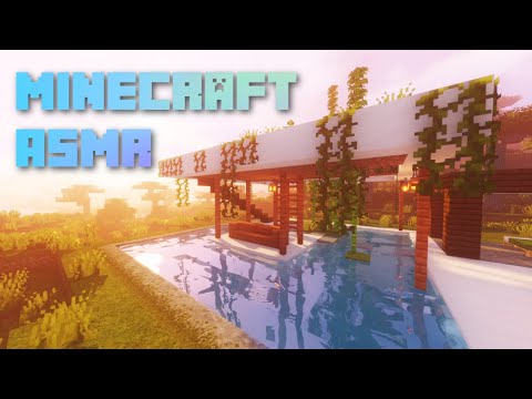 Minecraft ASMR | Modern Nature Retreat Build 🌅 (with secret underwater room!)