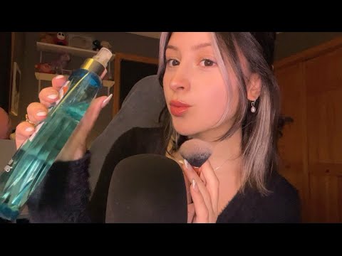 ASMR BRUSHING YOU, PLUCKING & DESTROYING BAD ENERGY, LIQUID SOUNDS, MIC TRIGGERS :)