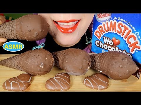 ASMR 콘아이스크림. 드럼스틱 아이스크림 리얼사운드 먹방 | DRUMSTICK ICE CREAM EATING SOUND| CURIE.ASMR