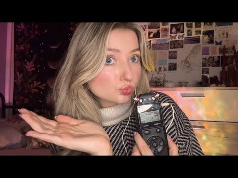 ASMR | inaudible whispering with mouth sounds (tascam microphone) 
