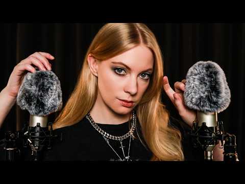 ASMR Fluffy Mic Whispers for Sleep 💤 Scratching & Brushing, Eyes Closed, Ear to Ear, Rain