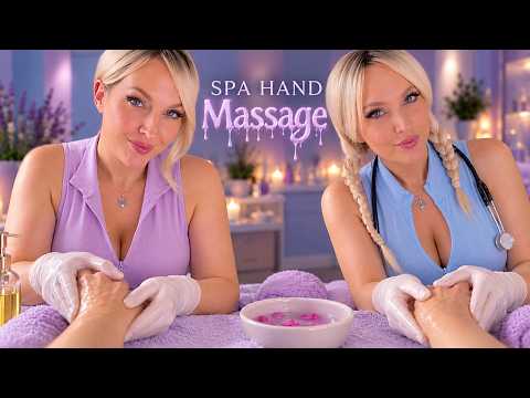 ASMR 2 Doctors Spa Hand Massage 🤲 Warm Towels, Sea Salt & Luxury Lotion Roleplay