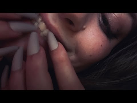 asmr lofi teeth tapping/scratching super up close to the camera (no talking) fake nails 💅🏻 