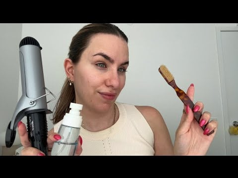 ASMR Curling Your Hair and Styling No talking 