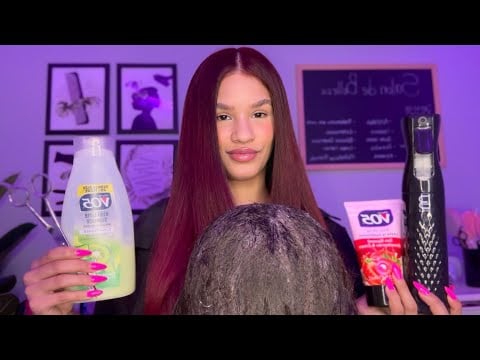 ASMR Te lavo la cabeza, masaje capilar, corte de pelo, gotero