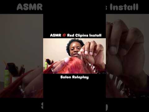 ASMR Red Clip Ins Install Roleplay  #satisfyingvideo