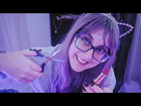 ASMR TE MAQUILLO y Te Corto Tu PELO