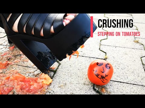 Stepping on tomatoes with platform high heels #pov #shoes #crush #asmr #relaxing