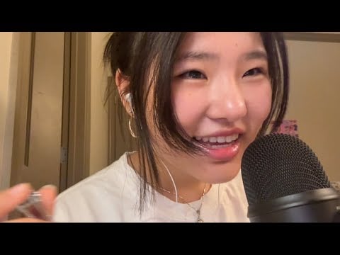 ASMR pom pom fingers and slight cracky triggers