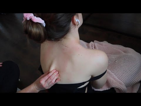 ASMR very satisfying deep tissue massage on my sister (whisper)