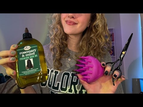 No Talking Soft Spoken ASMR Haircut Roleplay ✂️ Gentle Scissor, Spray & Brushing for Deep Sleep